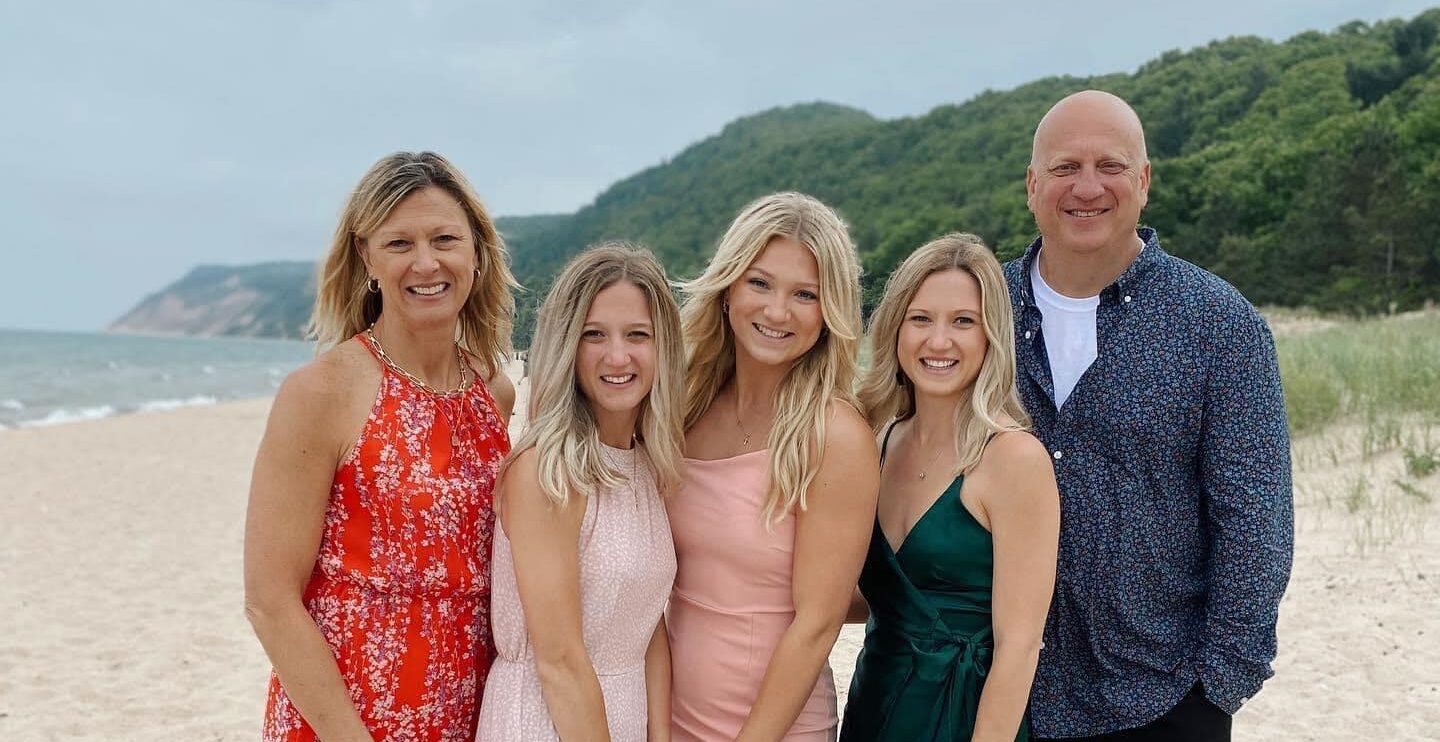 Jay and wife Pam pictured with their three daughters