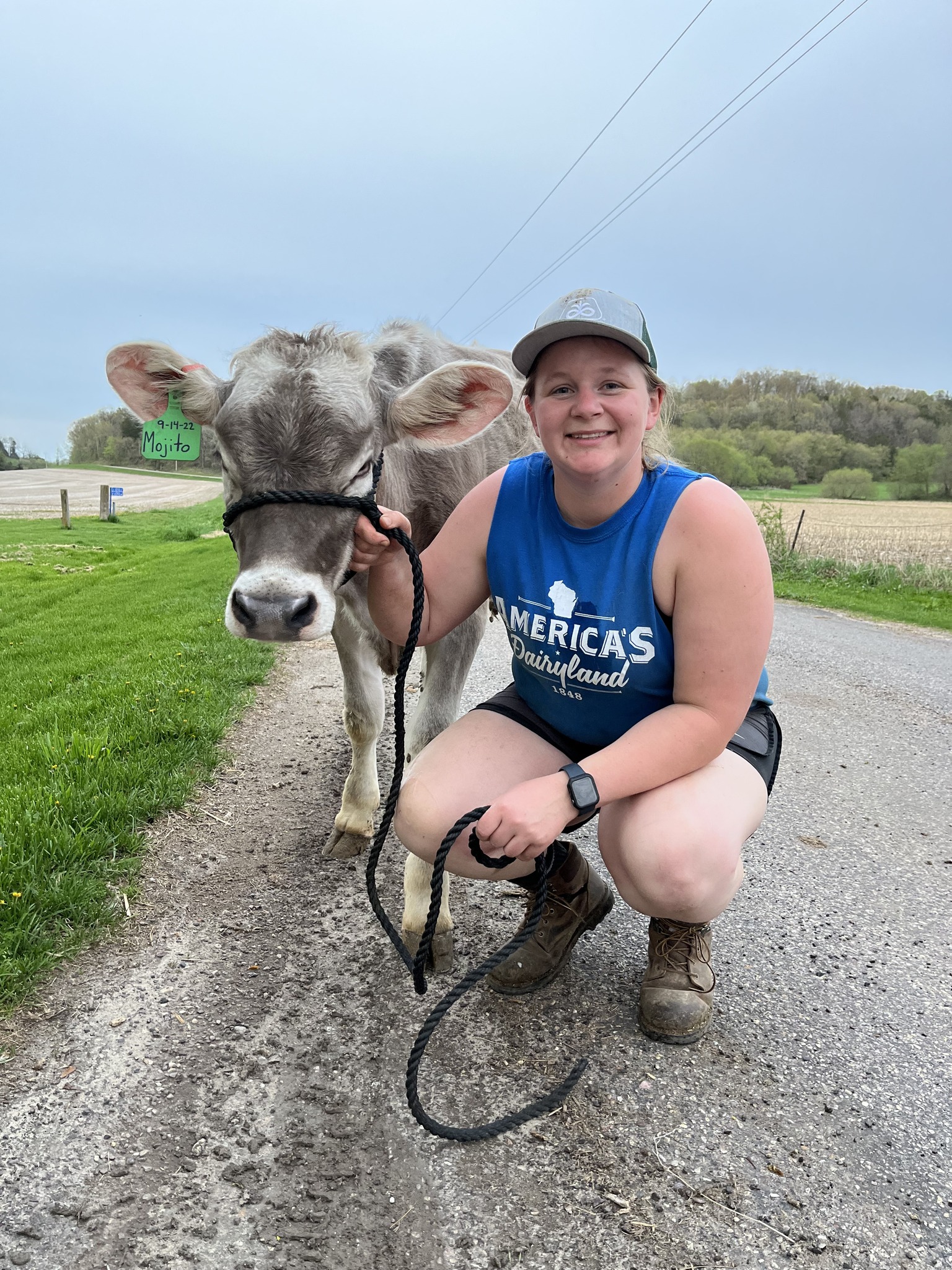 Beth Yanke with calf